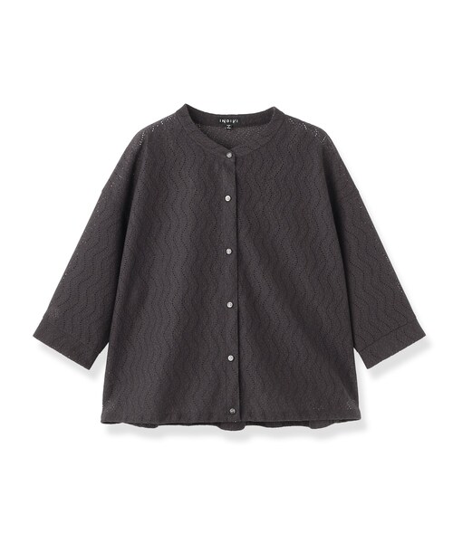 INDIVI（インディヴィ）の「【さらっと素材／洗える】キカレースブラウス（シャツ/ブラウス・レディース・ホワイト/ブラック/チャコールグレー/ブラック系5/ホワイト系6・19/15 /13/05/34/38）」の6枚目の写真