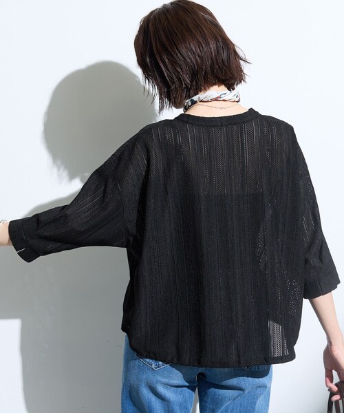INDIVI（インディヴィ）の「【さらっと素材／洗える】キカレースブラウス（シャツ/ブラウス・レディース・ホワイト/ブラック/チャコールグレー/ブラック系5/ホワイト系6・19/15 /13/05/34/38）」の15枚目の写真