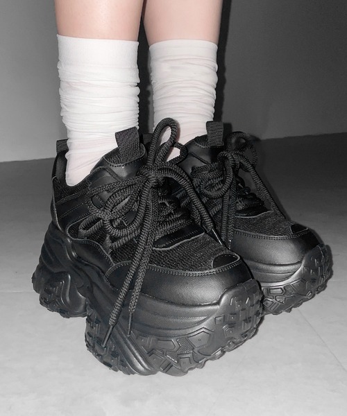 me+em select(ミームセレクト)の「【 +10.5cm盛れ 】レースアップ厚底スニーカー / +10.5cm lace-up platform sneakers(スニーカー・レディース・アイボリー/ブラック・37/38/39/40)」の22枚目の写真