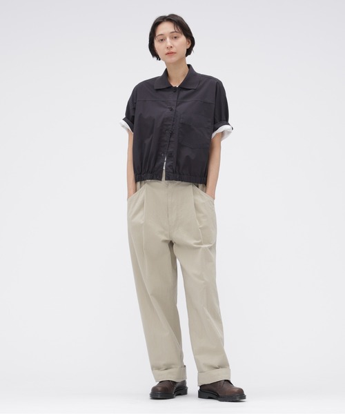 MHL.(エムエイチエル)の「GARMENT DYED COTTON POPLIN(シャツ/ブラウス・レディース・チャコール/アイボリー・1/2)」の8枚目の写真