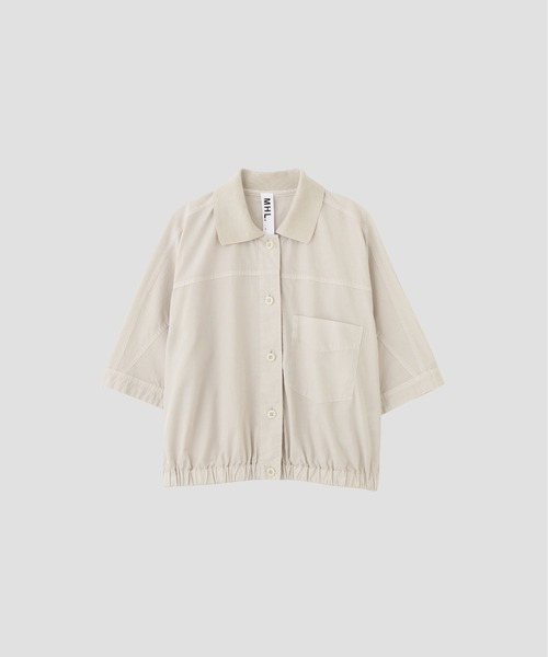 MHL.(エムエイチエル)の「GARMENT DYED COTTON POPLIN(シャツ/ブラウス・レディース・チャコール/アイボリー・1/2)」の7枚目の写真