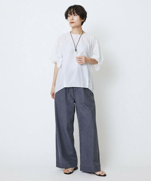 feerique（フィーリック）の「feerique　ナイロンコットンタフタコクーンシルエットブラウス（シャツ/ブラウス・レディース・ホワイト・2）」の4枚目の写真