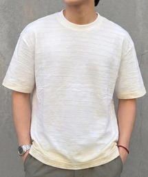 A'GEM/9 × .kom 『BENUSTA/ベヌスタ　』Nep Jacquard Short Sleeve T-shirt/ネップジャガード半袖Tシャツ
