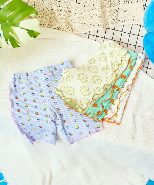 apres les cours(アプレレクール)の「メローワッフルサイクルハーフパンツ(その他パンツ・キッズ・サックスブルー/ミント/クリーム/アイボリー・80/90/100/110/120/130)」の12枚目の写真