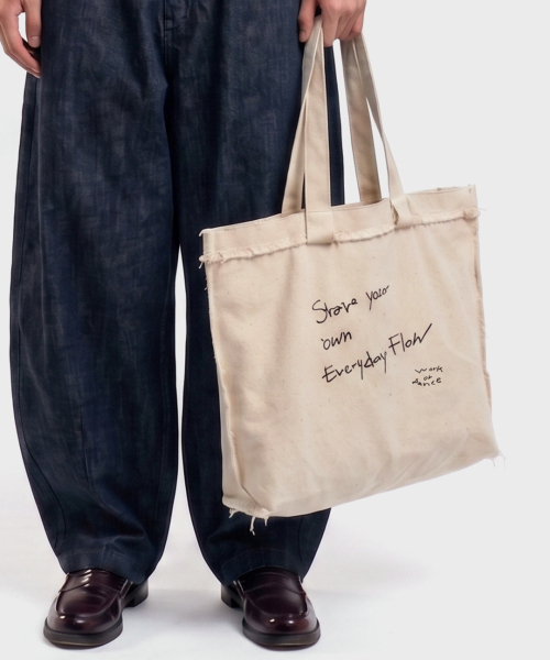 WORK OR DANCE(ワーク オア ダンス)の「Fray Bag ivory(エコバッグ/サブバッグ・メンズ・その他・FREE)」の1枚目の写真