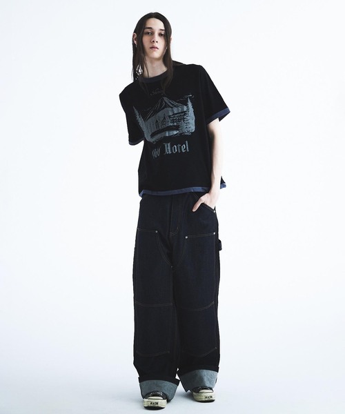 DAIRIKU(ダイリク)の「DAIRIKU / ダイリク "Odd Hotel" Reverside H-S Tee(Tシャツ/カットソー・メンズ・ネイビー/ブラック・MEDIUM/LARGE/SMALL)」の5枚目の写真
