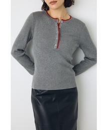 【洗濯OK♪】大人気定番!格上げヘンリーネックデザインニットトップス 長袖 秋服 冬服 ウォッシャブルニット