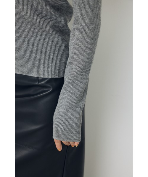 AZUL by moussy(アズールバイマウジー)の「【洗濯OK♪】大人気定番!格上げヘンリーネックデザインニットトップス 長袖 秋服 冬服 ウォッシャブルニット(ニット/セーター・レディース・杢グレー/ブラウン/ブラック/アイボリー・FREE)」の5枚目の写真