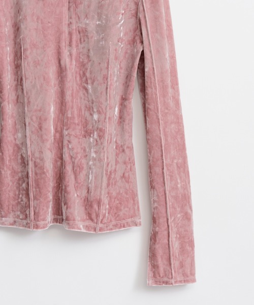 MAISON SPECIAL（メゾンスペシャル）の「Velour Polo Shirt/ベロアポロシャツ（ポロシャツ・レディース・ピンク/ブラウン/グリーン・FREE）」の20枚目の写真