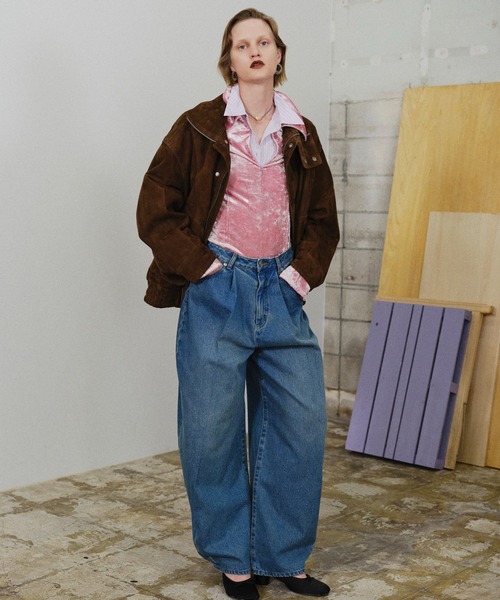 MAISON SPECIAL（メゾンスペシャル）の「Velour Polo Shirt/ベロアポロシャツ（ポロシャツ・レディース・ピンク/ブラウン/グリーン・FREE）」の13枚目の写真
