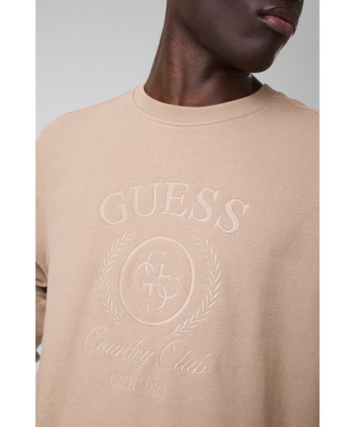 Guess(ゲス)の「EMBROIDERY Sweatshirt スウェット トレーナー(スウェット・メンズ・カーキ/ベージュ・SMALL/X-LARGE/MEDIUM/LARGE)」の4枚目の写真