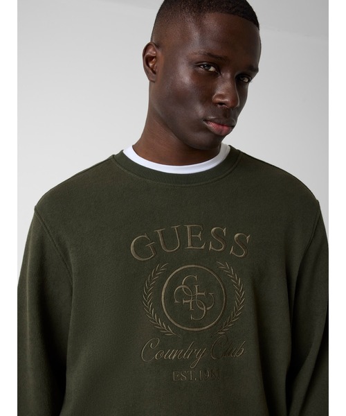 Guess(ゲス)の「EMBROIDERY Sweatshirt スウェット トレーナー(スウェット・メンズ・カーキ/ベージュ・SMALL/X-LARGE/MEDIUM/LARGE)」の9枚目の写真
