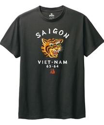 Ol' Basics(オール・ベーシックス) 半袖Tシャツ メンズ 虎 タイガー SAIGON ロゴ プリント Tシャツ 半袖 カットソー トップス アメカジ レディース ユニセックス
