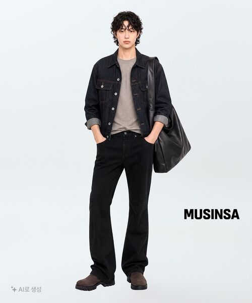 MUSINSA STANDARD（ムシンサスタンダード）の「シンセティックレザー スクエアショルダーバッグ [ブラック]（トートバッグ・メンズ・その他・F）」の11枚目の写真