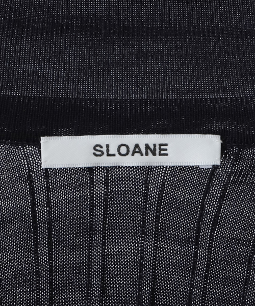 SLOANE(スローン)の「《追加》SLOANE スローン 18Gワイドリブポロカーディガン SL10W-944(カーディガン/ボレロ・レディース・ネイビー/ブラック・FREE)」の9枚目の写真