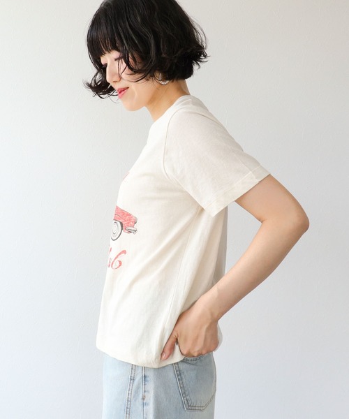 Three Four Time(スリーフォータイム)の「レトロプリントTシャツ(Tシャツ/カットソー・レディース・アイボリー・FREE)」の4枚目の写真