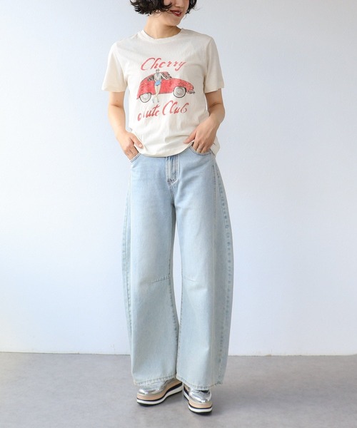 Three Four Time(スリーフォータイム)の「レトロプリントTシャツ(Tシャツ/カットソー・レディース・アイボリー・FREE)」の6枚目の写真