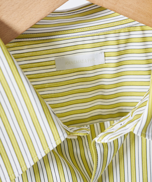 KANEMASA PHIL.（カネマサフィル）の「Kanemasa Phil. (カネマサ フィル)46G Stripe Modest Shirts（シャツ/ブラウス・メンズ・イエロー/ブルー系その他・MEDIUM/LARGE）」の8枚目の写真