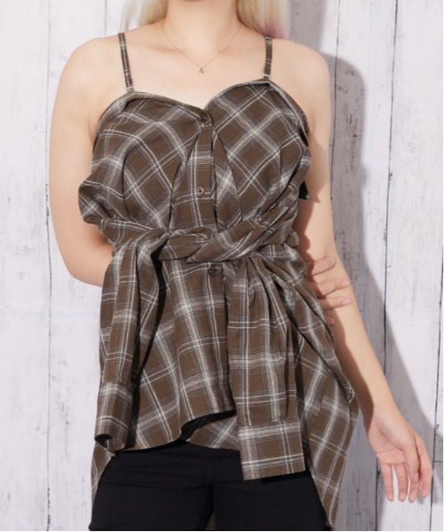 GORGE(ゴージ)の「【着回し自在!3WAY】チェック柄シャツ|全3色(シャツ/ブラウス・レディース・ブラック/ブラウン/オフホワイト・F)」の3枚目の写真