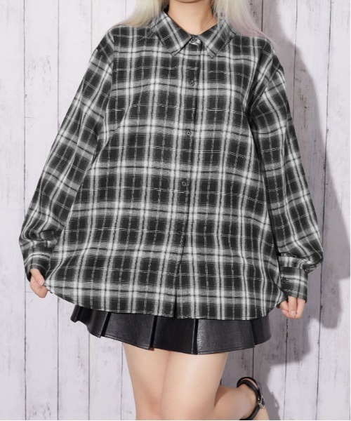 GORGE(ゴージ)の「【着回し自在!3WAY】チェック柄シャツ|全3色(シャツ/ブラウス・レディース・ブラック/ブラウン/オフホワイト・F)」の4枚目の写真