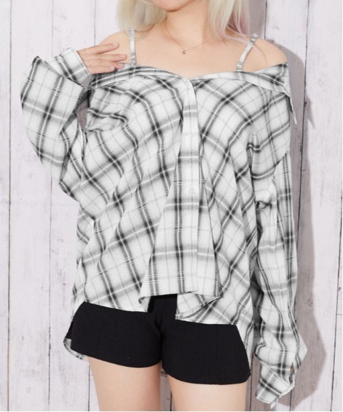 GORGE(ゴージ)の「【着回し自在!3WAY】チェック柄シャツ|全3色(シャツ/ブラウス・レディース・ブラック/ブラウン/オフホワイト・F)」の14枚目の写真