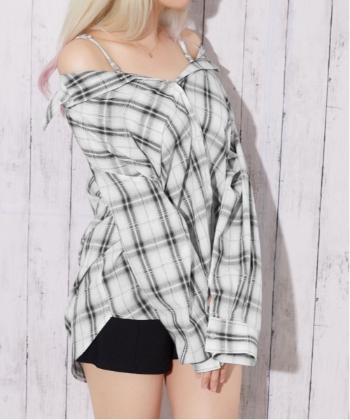 GORGE(ゴージ)の「【着回し自在!3WAY】チェック柄シャツ|全3色(シャツ/ブラウス・レディース・ブラック/ブラウン/オフホワイト・F)」の15枚目の写真