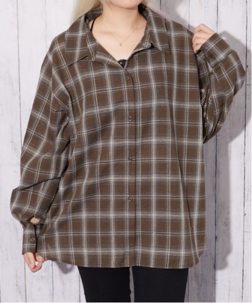 GORGE(ゴージ)の「【着回し自在!3WAY】チェック柄シャツ|全3色(シャツ/ブラウス・レディース・ブラック/ブラウン/オフホワイト・F)」の20枚目の写真