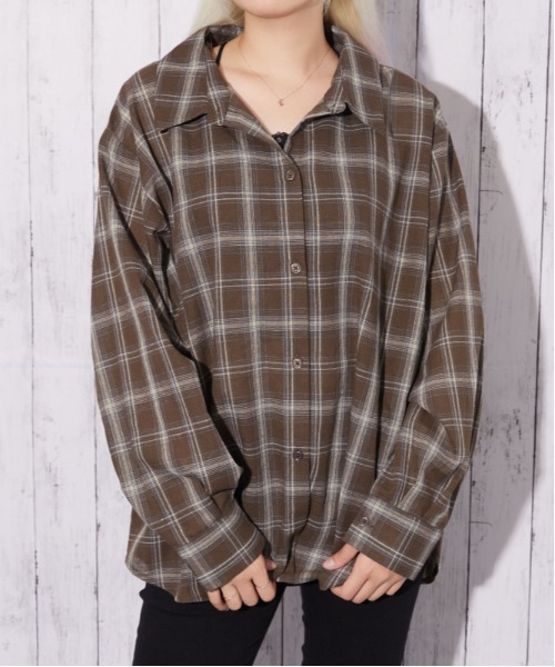 GORGE(ゴージ)の「【着回し自在!3WAY】チェック柄シャツ|全3色(シャツ/ブラウス・レディース・ブラック/ブラウン/オフホワイト・F)」の21枚目の写真