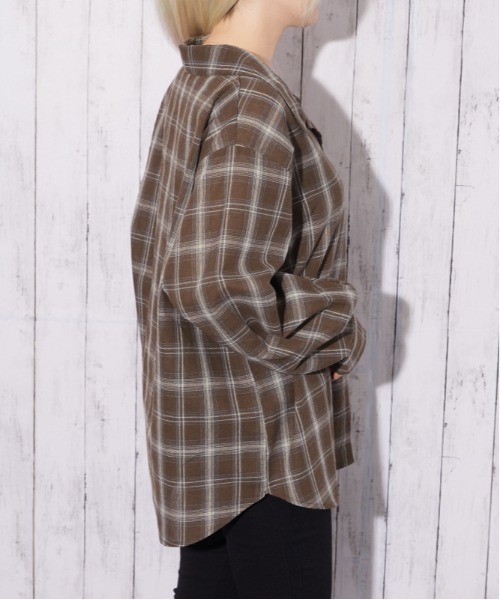 GORGE(ゴージ)の「【着回し自在!3WAY】チェック柄シャツ|全3色(シャツ/ブラウス・レディース・ブラック/ブラウン/オフホワイト・F)」の22枚目の写真