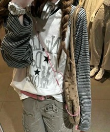 SHERU（シェル）の「星柄スリーブ ラグランTシャツ　ロンT（Tシャツ/カットソー）」