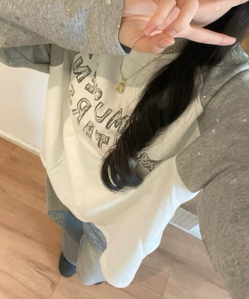SHERU(シェル)の「星柄 ボーダー スリーブ ラグランTシャツ ロンT(Tシャツ/カットソー・レディース・ブラック/グレー・M)」の22枚目の写真