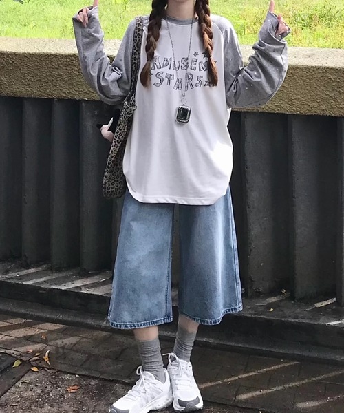 SHERU(シェル)の「星柄 ボーダー スリーブ ラグランTシャツ ロンT(Tシャツ/カットソー・レディース・ブラック/グレー・M)」の16枚目の写真