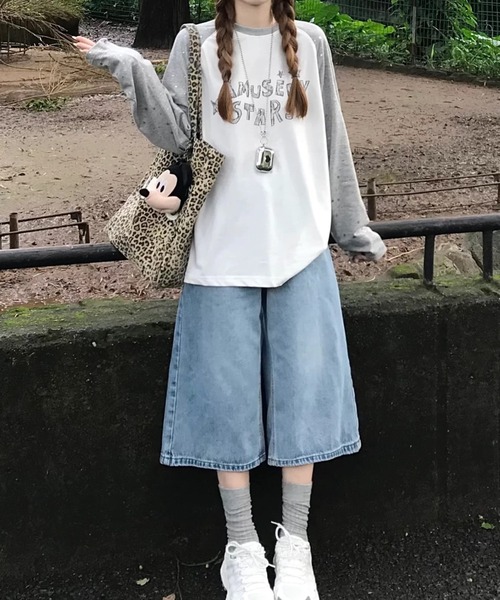 SHERU(シェル)の「星柄 ボーダー スリーブ ラグランTシャツ ロンT(Tシャツ/カットソー・レディース・ブラック/グレー・M)」の17枚目の写真