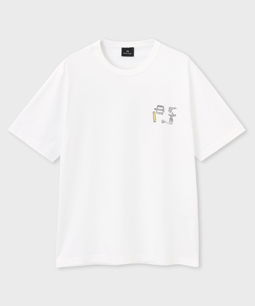 PS Paul Smith(ピーエスポールスミス)の「"Bicycle Parts" Tシャツ / 262567 220X(Tシャツ/カットソー・メンズ・ホワイト・X-LARGE/LARGE/MEDIUM)」の1枚目の写真