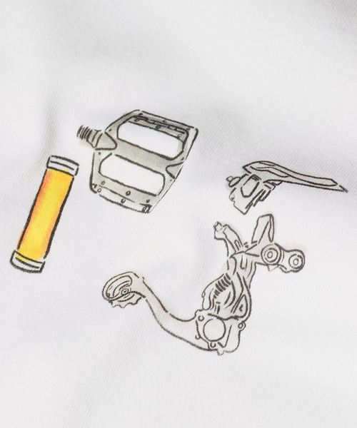PS Paul Smith(ピーエスポールスミス)の「"Bicycle Parts" Tシャツ / 262567 220X(Tシャツ/カットソー・メンズ・ホワイト・X-LARGE/LARGE/MEDIUM)」の4枚目の写真