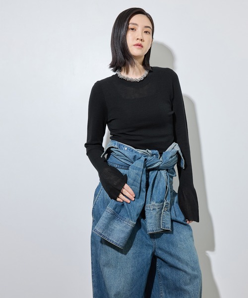 ADAM ET ROPE'(アダムエロペ)の「アンチピリングクルーネックフィットプルオーバー(ニット/セーター・レディース・ブラック/ダークブラウン/オフホワイト/ピンク・FREE)」の18枚目の写真