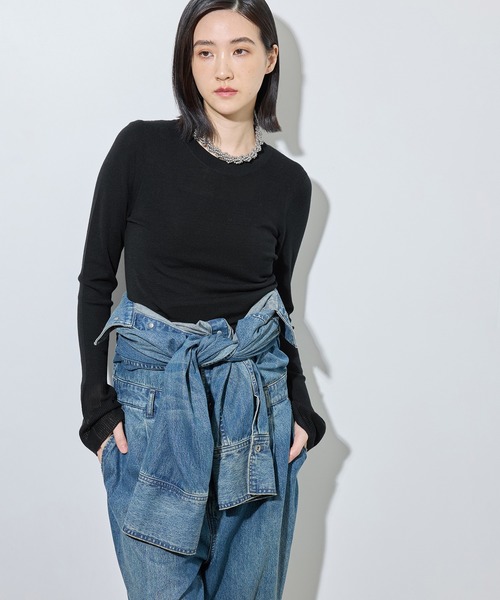 ADAM ET ROPE'(アダムエロペ)の「アンチピリングクルーネックフィットプルオーバー(ニット/セーター・レディース・ブラック/ダークブラウン/オフホワイト/ピンク・FREE)」の20枚目の写真