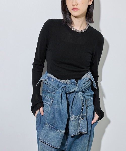 ADAM ET ROPE'(アダムエロペ)の「アンチピリングクルーネックフィットプルオーバー(ニット/セーター・レディース・ブラック/ダークブラウン/オフホワイト/ピンク・FREE)」の21枚目の写真