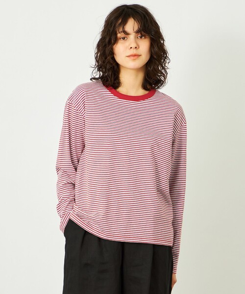 MACKINTOSH PHILOSOPHY(マッキントッシュ フィロソフィー)の「GREY LABEL ボーダー長袖(Tシャツ/カットソー・レディース・ブルー/ピンク・2/6)」の1枚目の写真