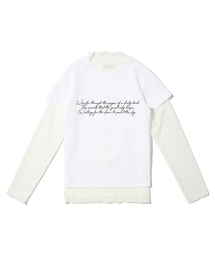スタシースルーロングスリーブレイヤードシークレット半袖Tシャツセット（アイボリー/アイボリー）