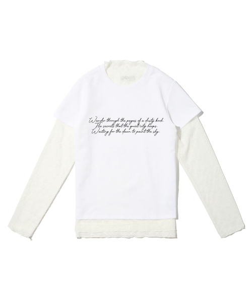 CARGOBROS FOR WOMAN(カーゴブロスフォーウィメン)の「スタシースルーロングスリーブレイヤードシークレット半袖Tシャツセット(アイボリー/アイボリー)(Tシャツ/カットソー・レディース・その他・FREE)」の1枚目の写真