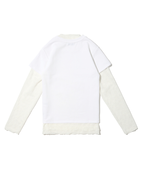 CARGOBROS FOR WOMAN(カーゴブロスフォーウィメン)の「スタシースルーロングスリーブレイヤードシークレット半袖Tシャツセット(アイボリー/アイボリー)(Tシャツ/カットソー・レディース・その他・FREE)」の2枚目の写真