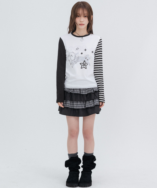 HIGH SCHOOL DISCO(ハイスクールディスコ)の「キャットスター ロングスリーブ_ホワイト(Tシャツ/カットソー・レディース・その他・FREE)」の4枚目の写真