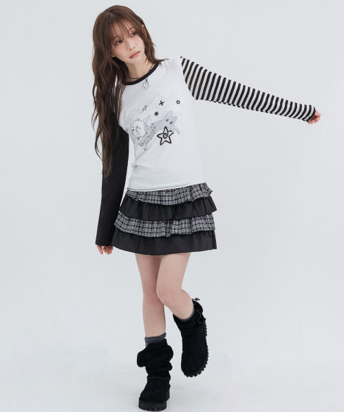 HIGH SCHOOL DISCO(ハイスクールディスコ)の「キャットスター ロングスリーブ_ホワイト(Tシャツ/カットソー・レディース・その他・FREE)」の8枚目の写真