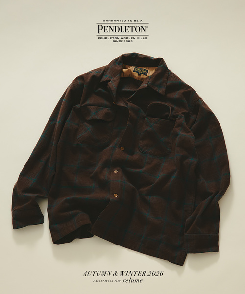 PENDLETON(ペンドルトン)の「PENDLETON / ペンドルトン 別注 コットン シャギー オープンカラーシャツ(シャツ/ブラウス・メンズ・キャメル/ホワイト×ホワイト/カーキ/チャコールグレー/ブラウン・LARGE/MEDIUM)」の3枚目の写真