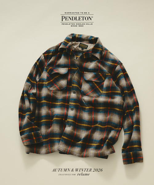 PENDLETON(ペンドルトン)の「PENDLETON / ペンドルトン 別注 コットン シャギー オープンカラーシャツ(シャツ/ブラウス・メンズ・キャメル/ホワイト×ホワイト/カーキ/チャコールグレー/ブラウン・LARGE/MEDIUM)」の1枚目の写真