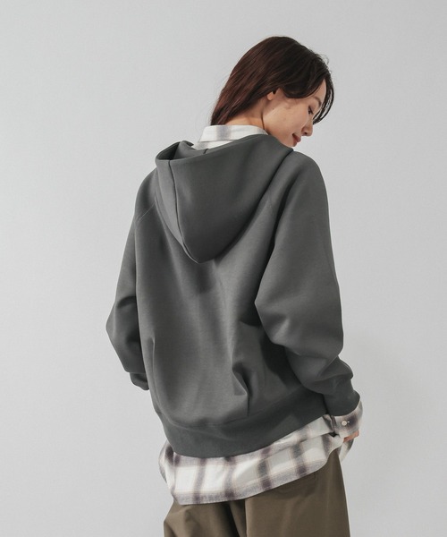 GLOBAL WORK(グローバルワーク)の「ダンボールZIPパーカー/1054524(パーカー・レディース・チャコールグレー/杢グレー/モカ/グレイッシュベージュ・LARGE/MEDIUM)」の5枚目の写真