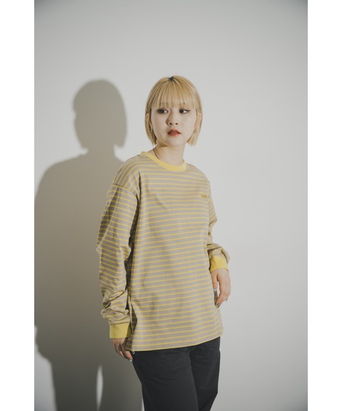THE GOODLAND MARKET(ザグッドランドマーケット)の「ザ グッドランド マーケット GOOD BORDER L/S TEE(Tシャツ/カットソー・メンズ・ブラック系その他/グレー系その他/パープル系その他/ブラウン系その他・MEDIUM/LARGE)」の10枚目の写真