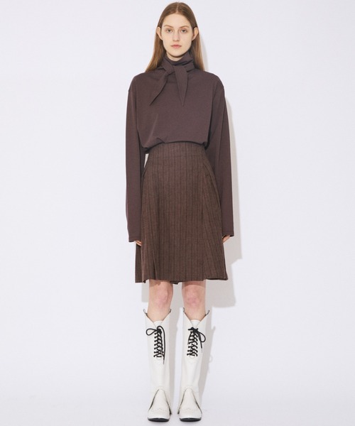 beautiful people(ビューティフルピープル)の「suvin compact jersey just-fit bowtie top(Tシャツ/カットソー・レディース・チャコール・38)」の3枚目の写真