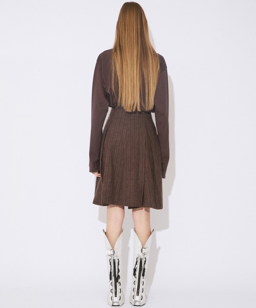 beautiful people(ビューティフルピープル)の「suvin compact jersey just-fit bowtie top(Tシャツ/カットソー・レディース・チャコール・38)」の5枚目の写真